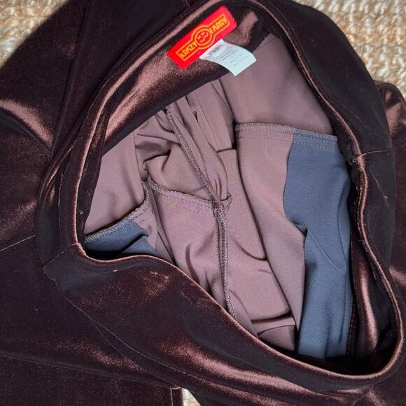 Krazy Larry Long Elegant Brown Velvet Pull-on Pants Women’s Size 12 - Picture 7 of 9